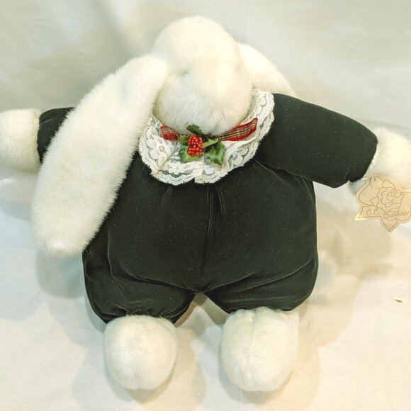 Plush Rabbit in Navy Blue Outfit Xmas CC Bunnies - Picture 1 of 5